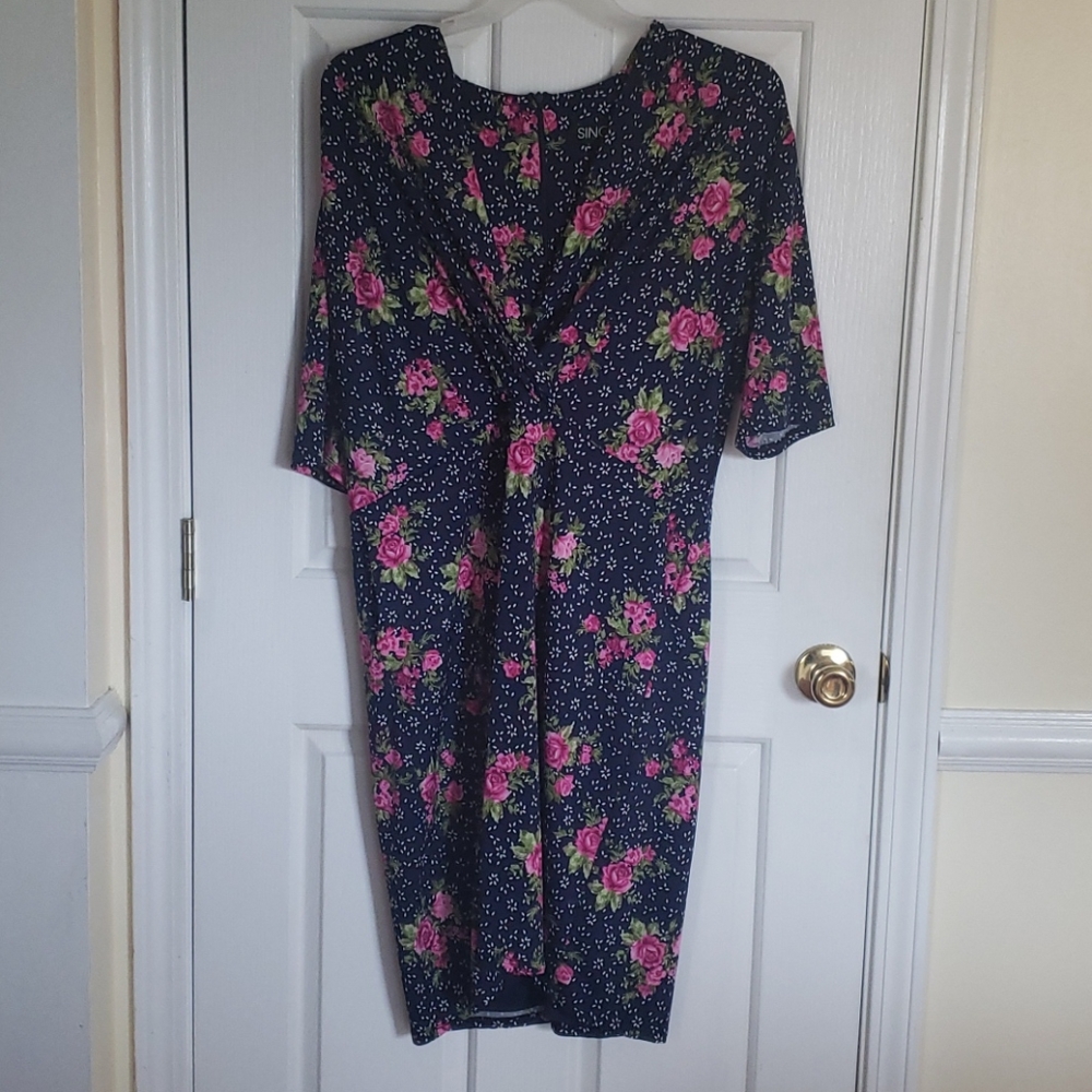 Blue and Pink Floral Dress